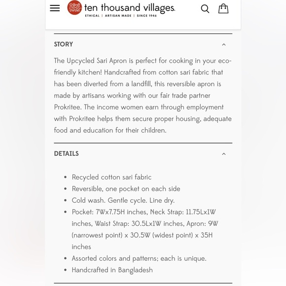 FAIR TRADE APRON - Picture 5 of 5